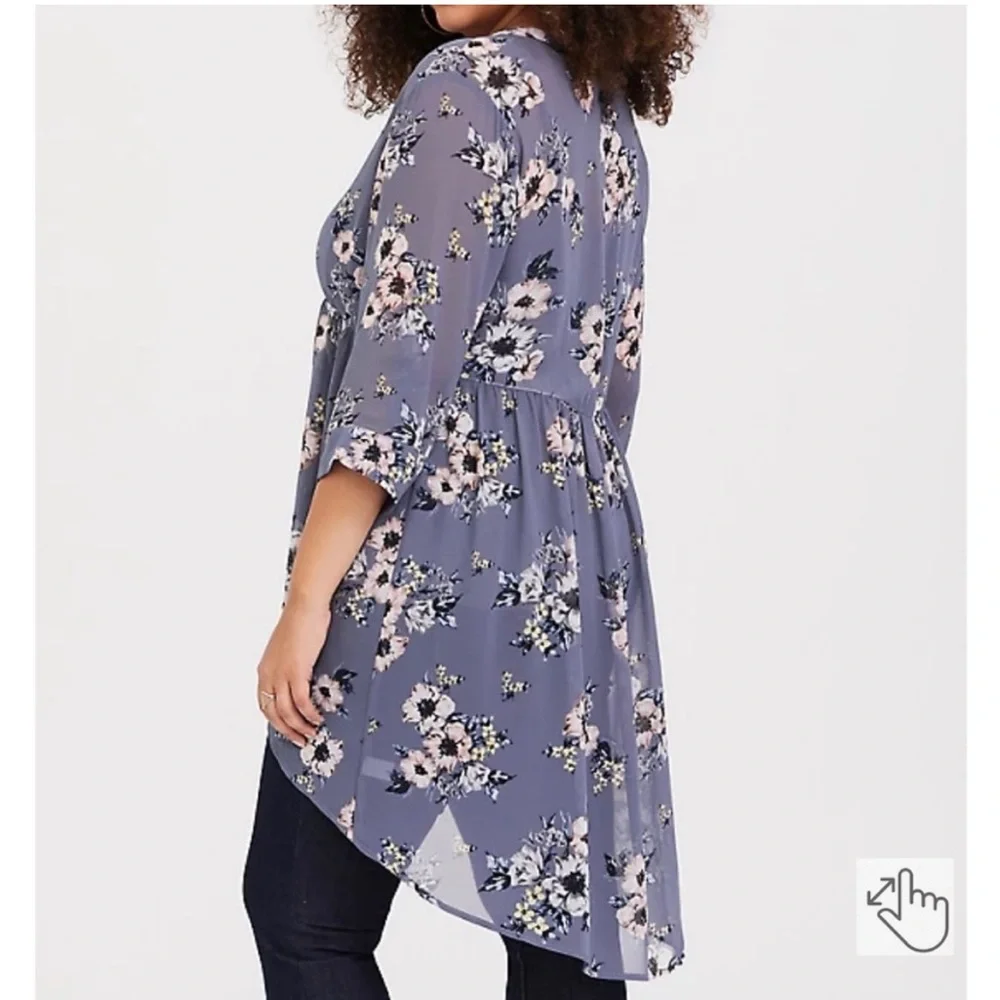 Chiffon Hi-Low Tunic Top - Picture 2 of 3